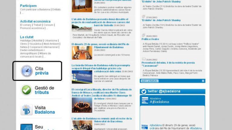 Els ciutadans poden demanar cita prèvia per realitzar tràmits municipals