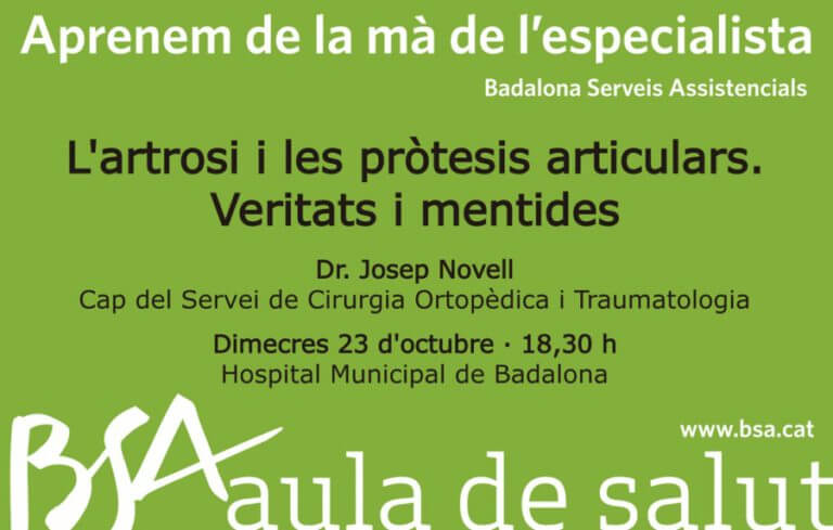 BSA inicia un cicle de xerrades sobre salut obert a la ciutadania