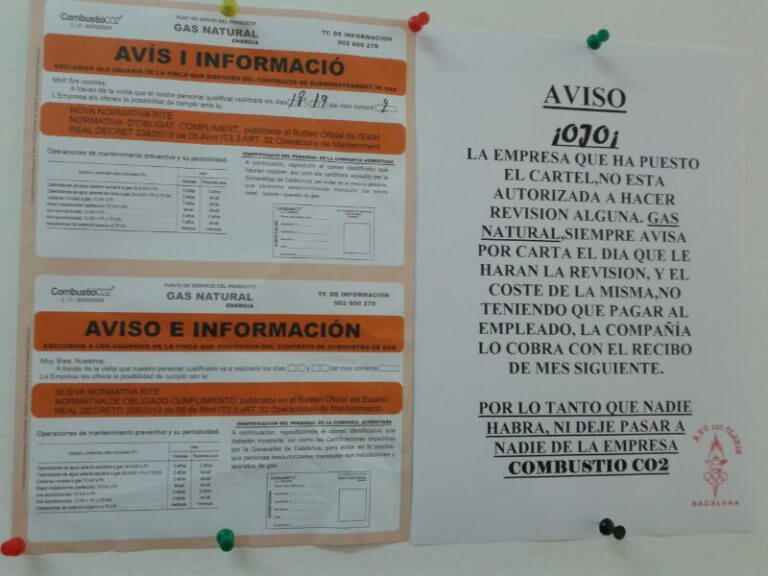 Alerta veïnal per una possible estafa de revisors de gas