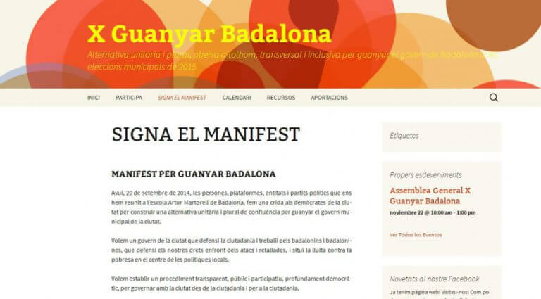 La plataforma X Guanyar Badalona engega els motors de la difusió