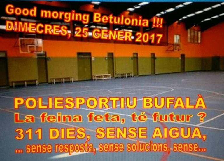 Per què no està arreglat el problema de l’aigua del Pavelló de Bufalà?