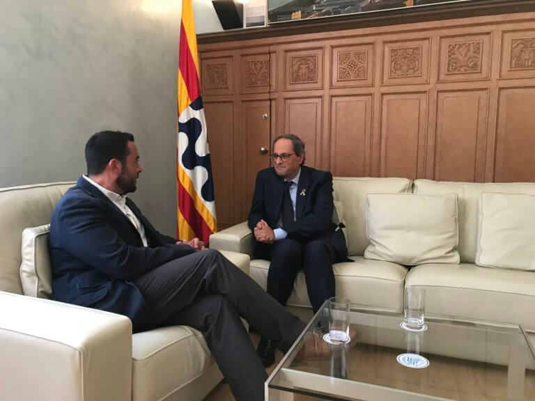 L’alcalde Àlex Pastor rep Quim Torra amb motiu de la seva visita a Badalona
