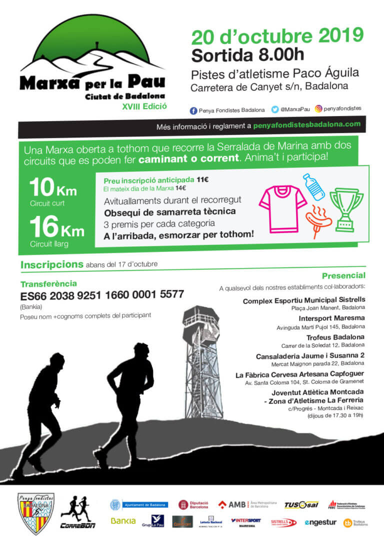 La Serralada de Marina viurà aquest diumenge, la Marxa per la Pau de Badalona