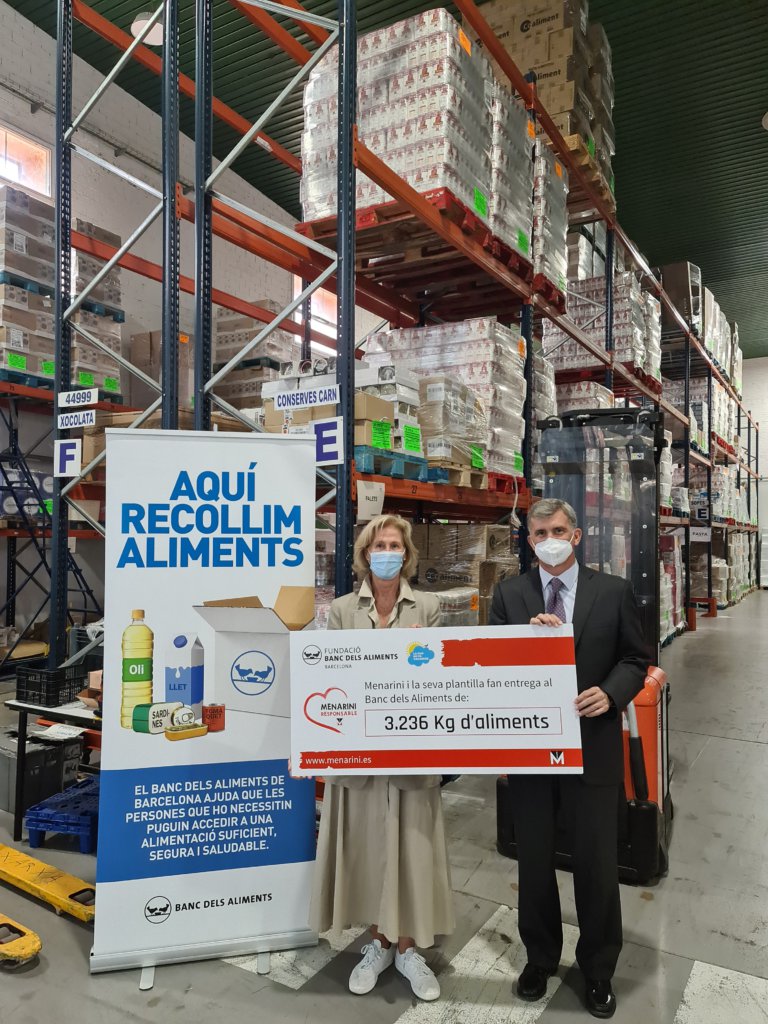 Menarini incrementa en un 60% la seva donació al Banc d’Aliments de Barcelona amb més de 3.000 kg