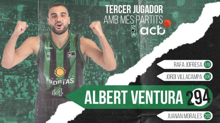 294 vegades Albert Ventura! El capità, tercer jugador amb més partits