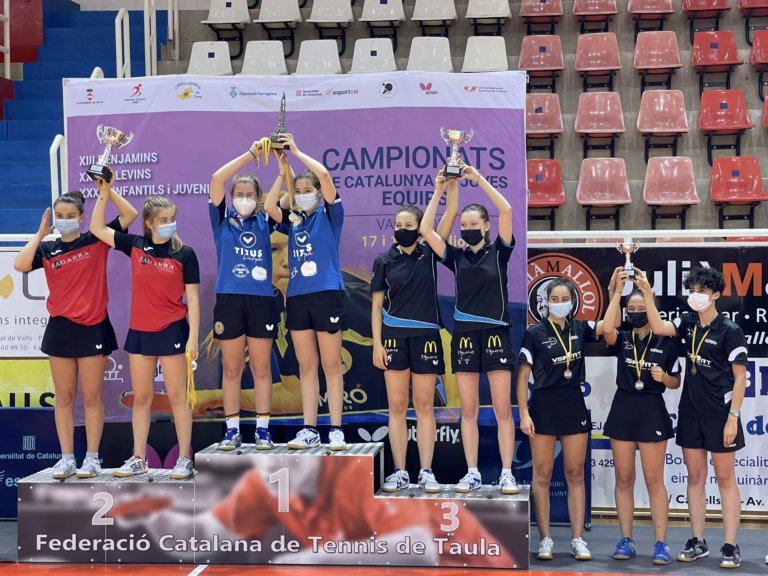 Marina Bueno i Mariona Bachs, del Tennis Taula Badalona, campiones de Catalunya!