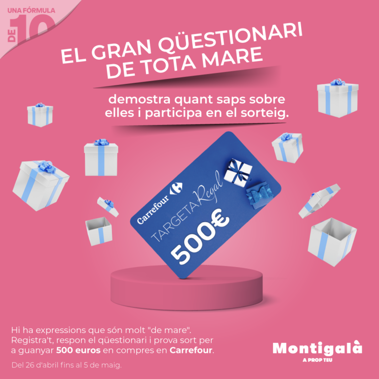 Montigalà celebra el Dia de la Mare amb sortejos valorats en més de 600 euros