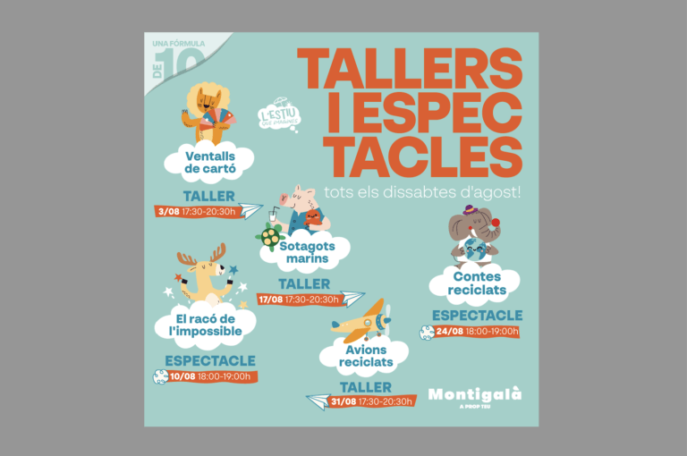 Montigalà acull tallers I espectacles tots els dissabtes d’agost