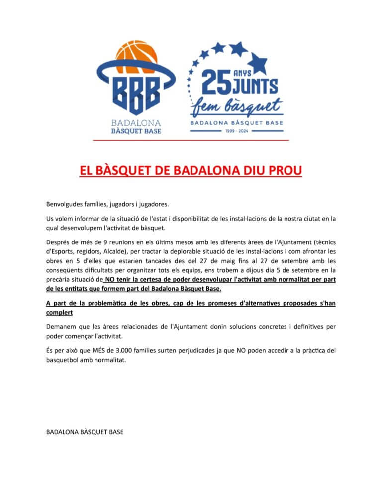 El bàsquet de Badalona diu prou