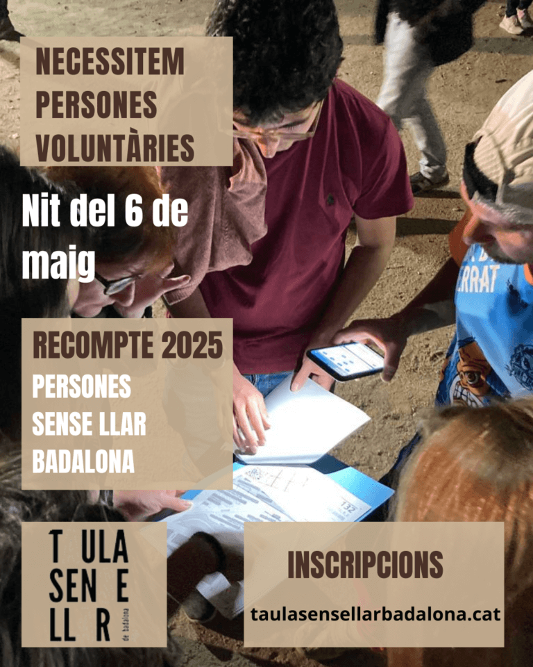 Falten 30 voluntaris pel recompte de les persones sense llar la nit del 6 de maig