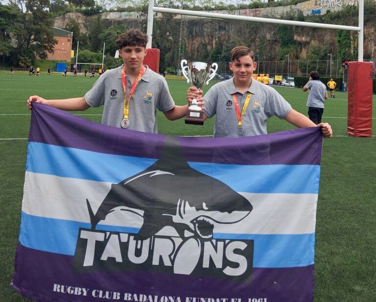 Rafel Rodríguez i Quique Moya (Rugby Club Badalona), subcampions de la Copa d’Espanya sub-14 amb la selecció catalana