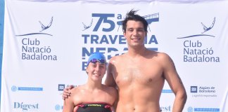 Guillem Pujol i Victòria Gresely, guanyadors de la 75a Travessia Nedant de Badalona